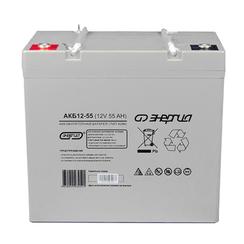Аккумулятор для ИБП Энергия АКБ 12-55 (тип AGM) - Инверторы - Аккумуляторы - Магазин стабилизаторов напряжения Ток-Про